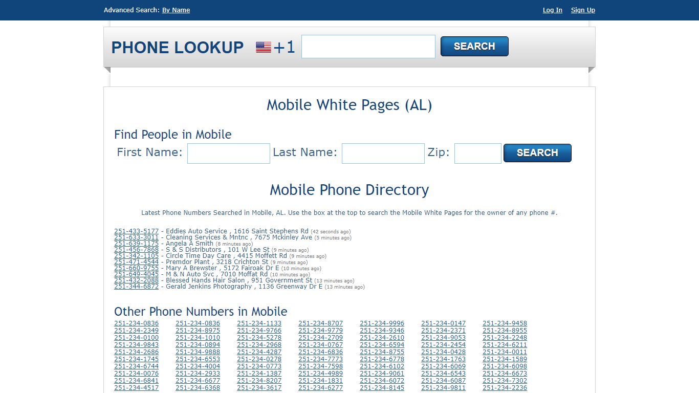 Mobile White Pages - Mobile Phone Directory Lookup